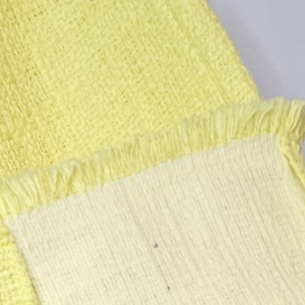 KENAR Yellow Tweed Mini Skirt Raw Hem Fringed Size 2 Preppy Coquette - Picture 5 of 10